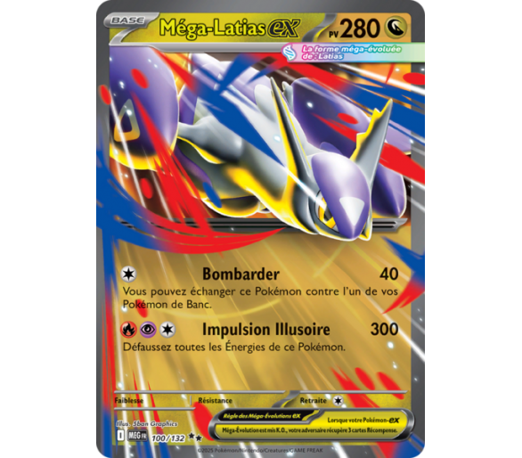 Méga-Latias-ex Pv 280 100/132 - Carte Double Rare - Méga-Évolution