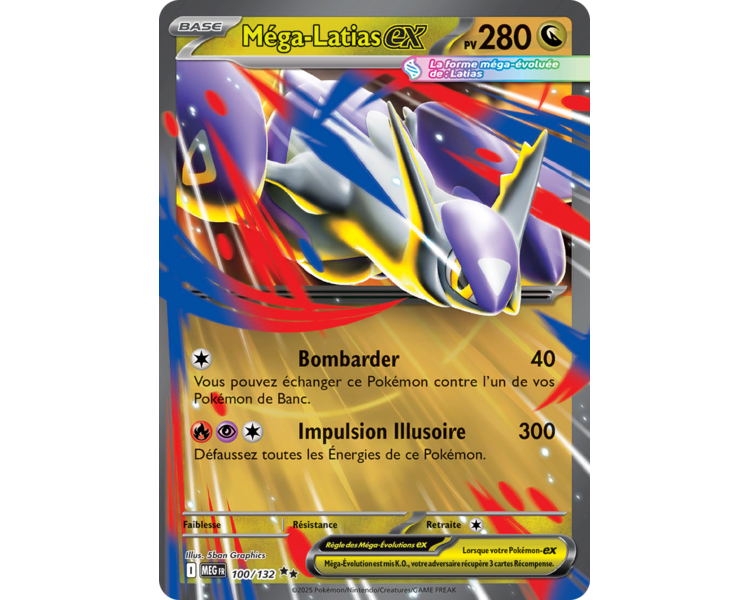 Méga-Latias-ex Pv 280 100/132 - Carte Double Rare - Méga-Évolution