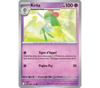 Kirlia Pv 100 059/132 - Carte Commune - Méga-Évolution