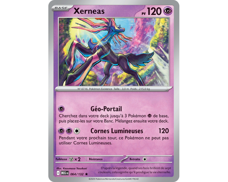Xerneas Pv 120 064/132 - Carte Rare Holographique - Méga-Évolution