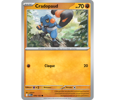 Cradopaud Pv 70 078/132 - Carte Commune Reverse - Méga-Évolution