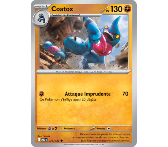 Coatox Pv 130 079/132 - Carte Commune Reverse - Méga-Évolution