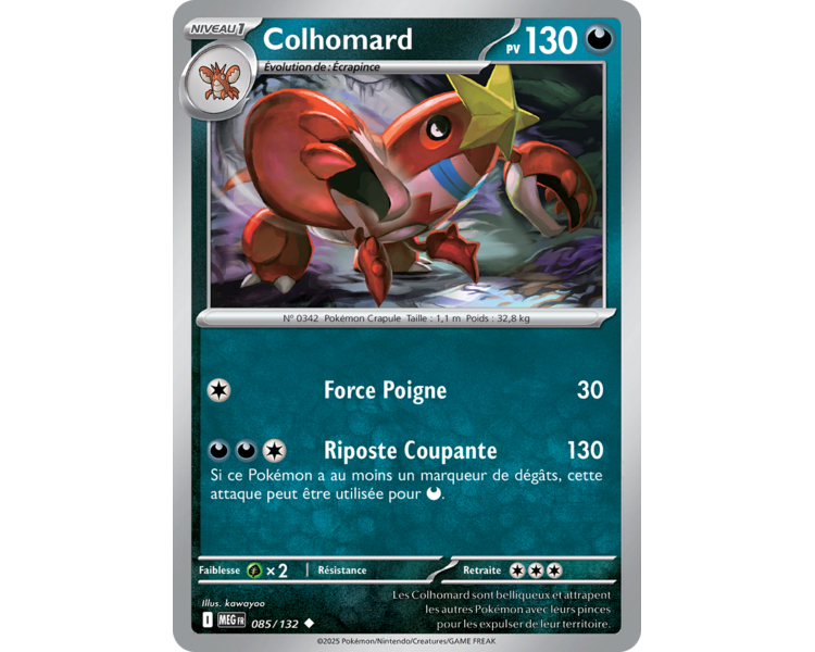 Colhomard Pv 130 085/132 - Carte Peu Commune Reverse - Méga-Évolution