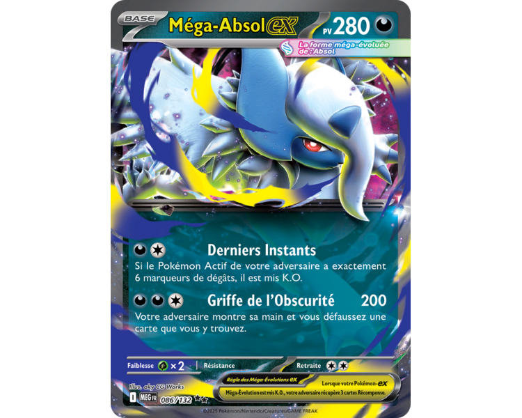Méga-Absol-ex Pv 280 86/132 - Carte Double Rare - Méga-Évolution