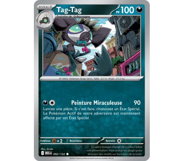 Tag-Tag Pv 100 92/132 - Carte Commune - Méga-Évolution