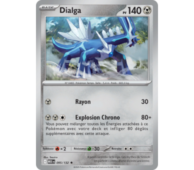 Dialga Pv 140 095/132 - Carte Rare Holographique - Méga-Évolution