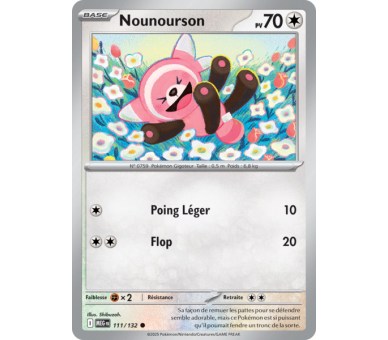 Nounourson Pv 70 111/132 - Carte Commune Reverse - Méga-Évolution