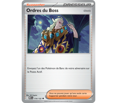 Dresseur Ordres du Boss 114/132 - Carte Peu Commune Reverse - Méga-Évolution