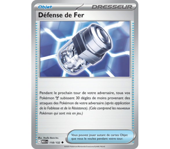 Objet Défense de Fer 118/132 - Carte Peu Commune Reverse - Méga-Évolution
