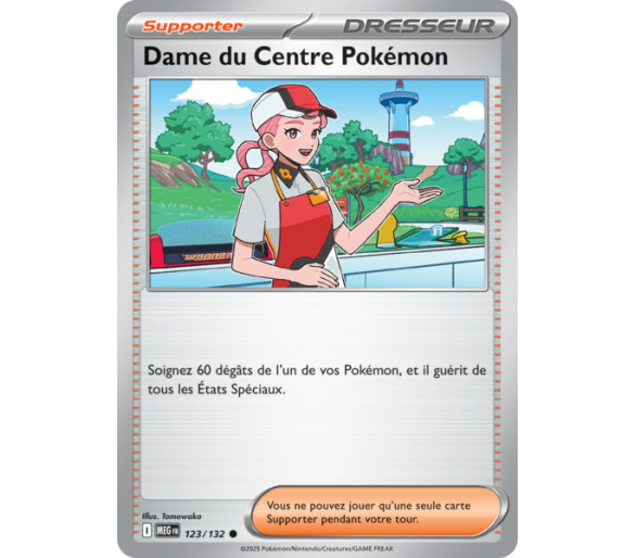 Dresseur Dame du Centre Pokémon 123/132 - Carte Commune - Méga-Évolution