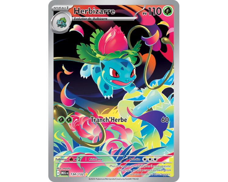 Herbizarre Pv 110 134/132 - Carte Secrète Illustration Rare - Méga-Évolution