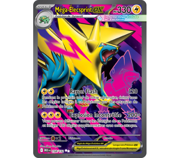 Méga-Élecsprint-ex Pv 330 158/132 - Carte Secrète Ultra Rare - Méga-Évolution
