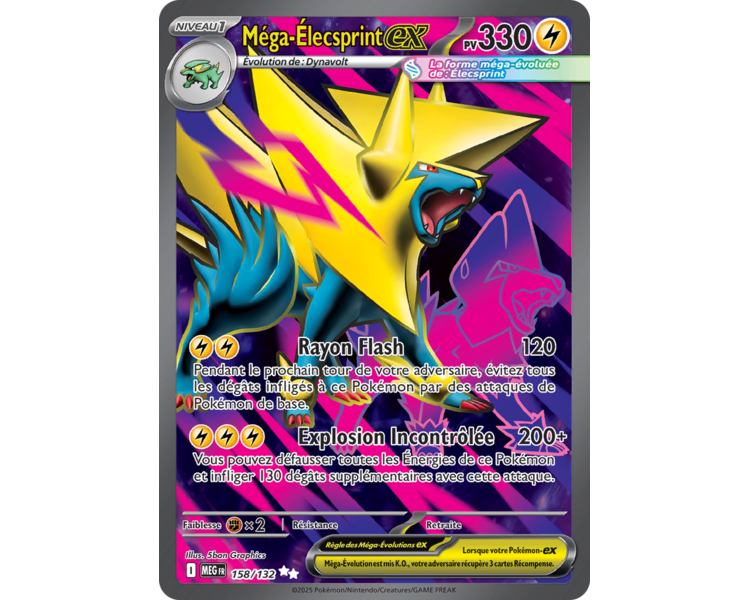 Méga-Élecsprint-ex Pv 330 158/132 - Carte Secrète Ultra Rare - Méga-Évolution