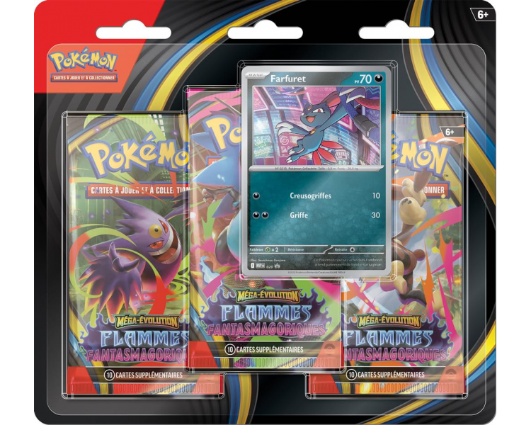 Pack de 3 Boosters Sous Blister Farfuret - ME02 Méga-Évolution Flammes Fantasmagoriques - FR