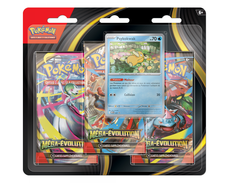 Pack de 3 Boosters Sous Blister Akwakwak- ME01 Méga-Évolution - FR
