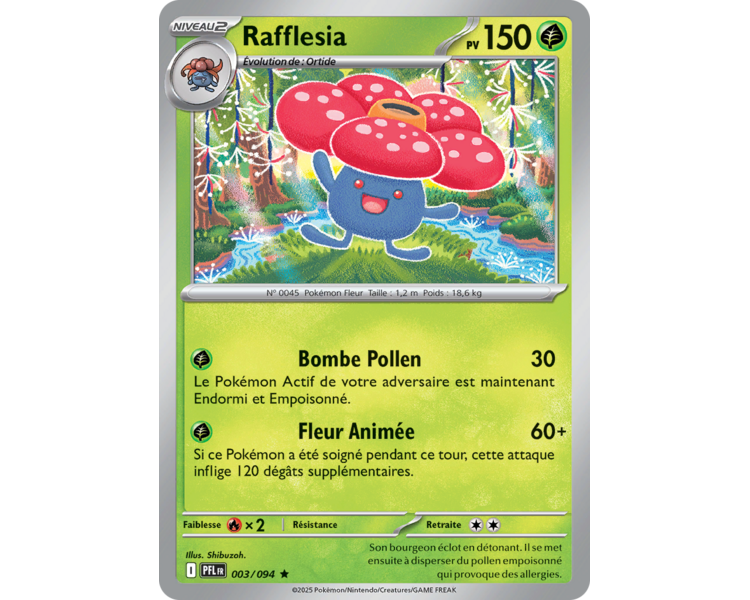 Rafflesia Pv 150 003/094 - Carte Rare Holographique - Méga-Évolution Flammes Fantasmagoriques