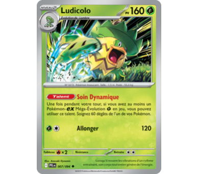 Ludicolo Pv 160 007/094 - Carte Peu Commune Reverse - Méga-Évolution Flammes Fantasmagoriques