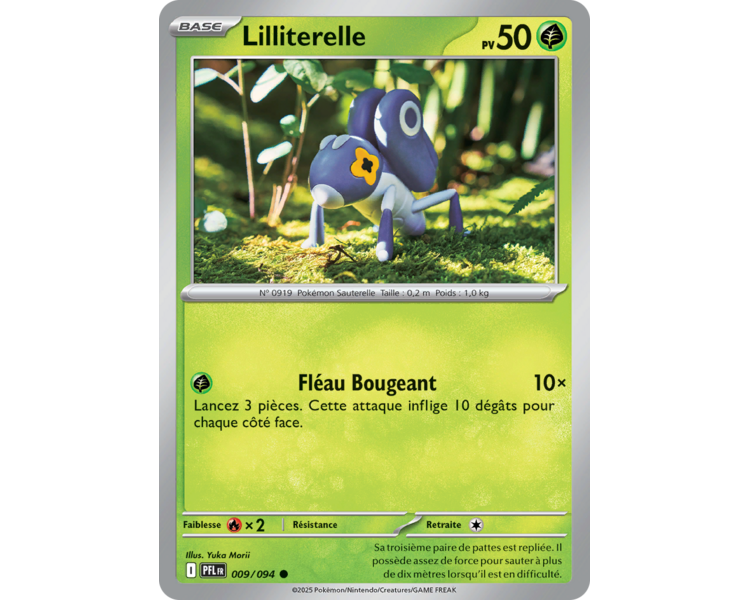Lilliterelle Pv 50 009/094 - Carte Commune Reverse - Méga-Évolution Flammes Fantasmagoriques