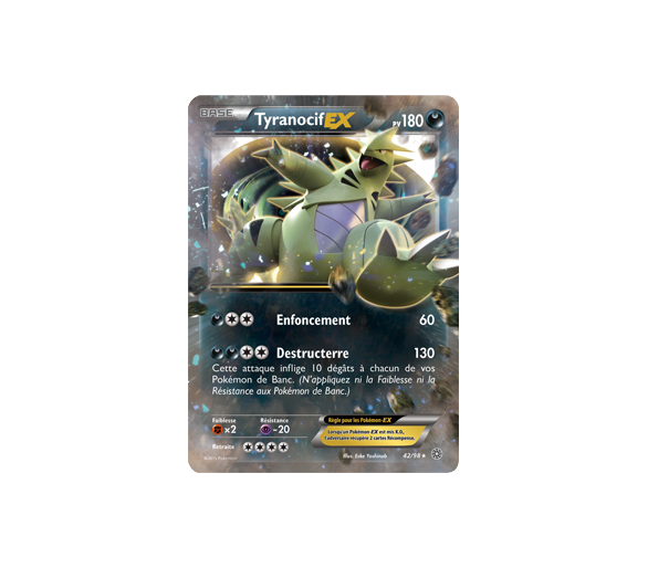 Carte Pokémon rare holo Tyranocif Ex pv 180 - 42/98