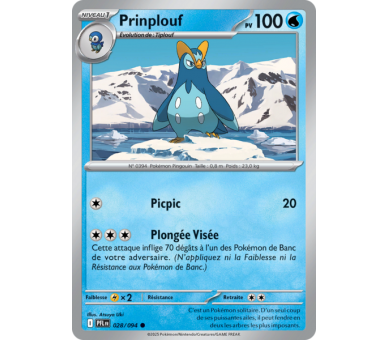 Prinplouf Pv 100 028/094 - Carte Commune Reverse - Méga-Évolution Flammes Fantasmagoriques