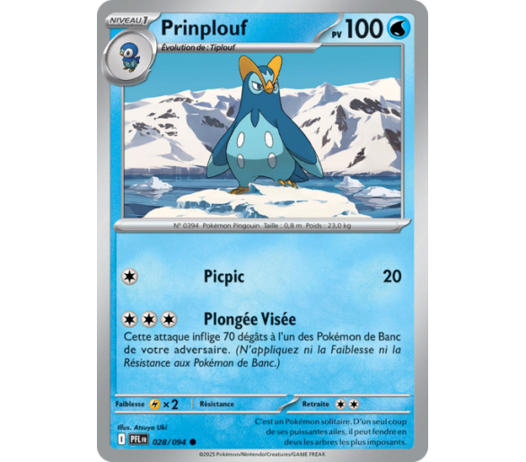 Prinplouf Pv 100 028/094 - Carte Commune Reverse - Méga-Évolution Flammes Fantasmagoriques