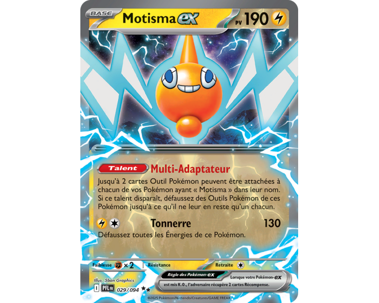 Motisma ex Pv 190 029/094 - Carte Double Rare - Méga-Évolution Flammes Fantasmagoriques