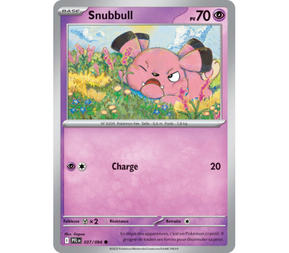 Snubbull Pv 70 037/094 - Carte Commune Reverse - Méga-Évolution Flammes Fantasmagoriques