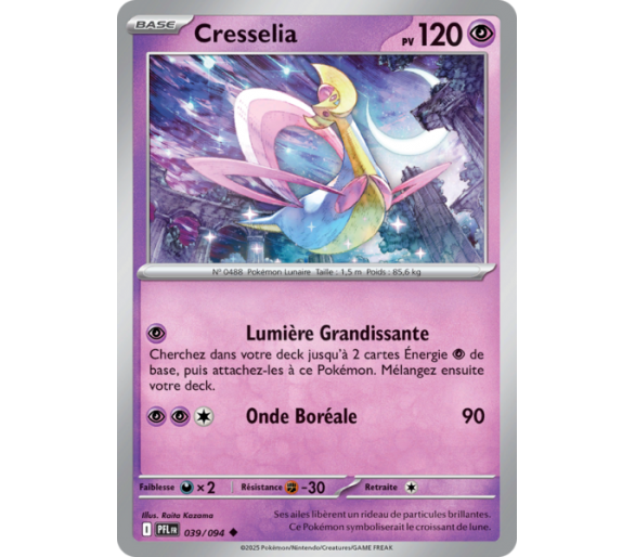 Cresselia Pv 120 039/094 - Carte Peu Commune Reverse - Méga-Évolution Flammes Fantasmagoriques