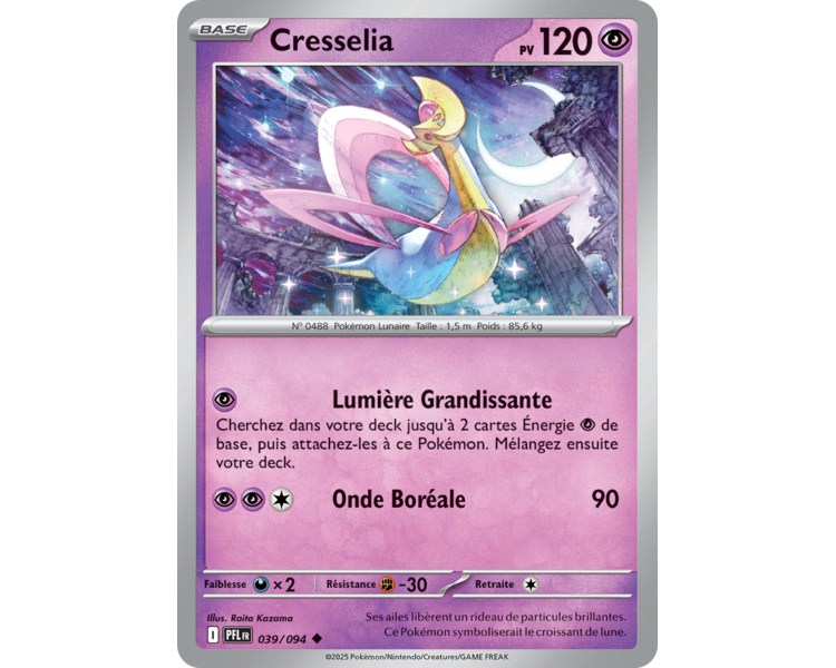 Cresselia Pv 120 039/094 - Carte Peu Commune Reverse - Méga-Évolution Flammes Fantasmagoriques