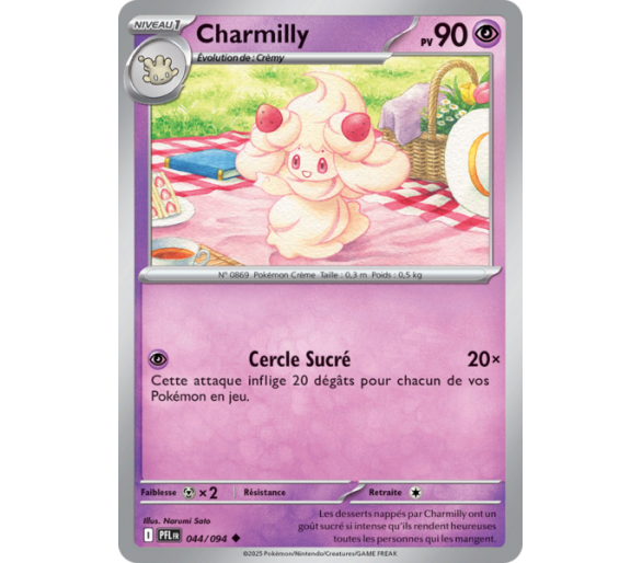 Charmilly Pv 90 044/094 - Carte Peu Commune Reverse - Méga-Évolution Flammes Fantasmagoriques