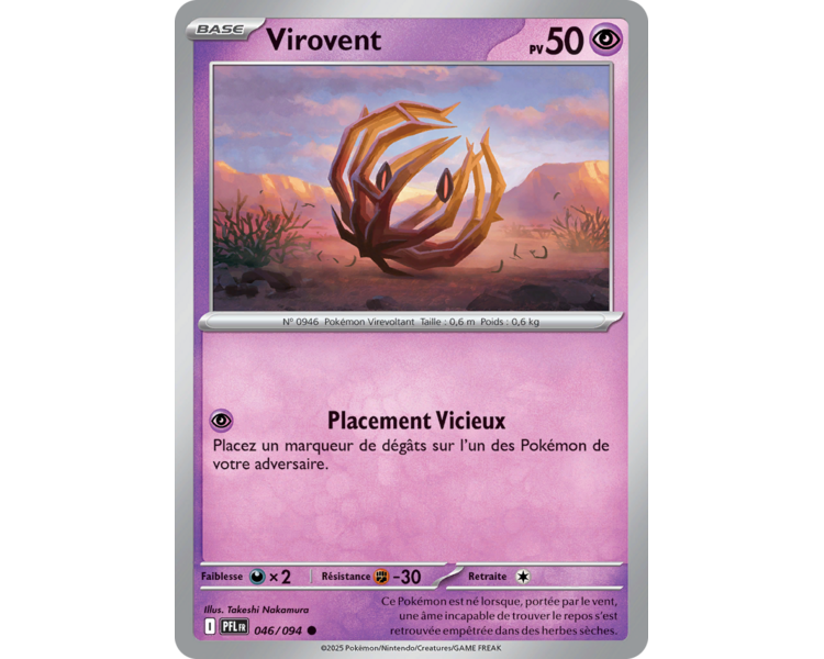 Virovent Pv 50 046/094 - Carte Commune Reverse - Méga-Évolution Flammes Fantasmagoriques