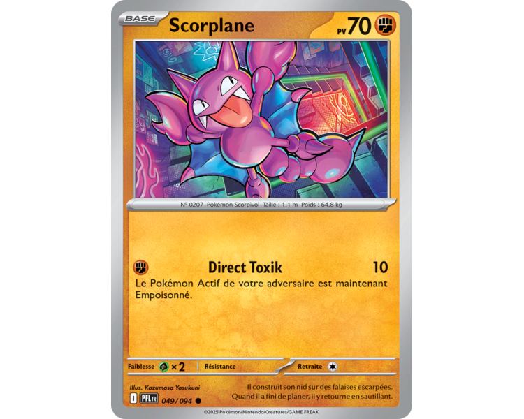 Scorplane Pv 70 049/094 - Carte Commune Reverse - Méga-Évolution Flammes Fantasmagoriques