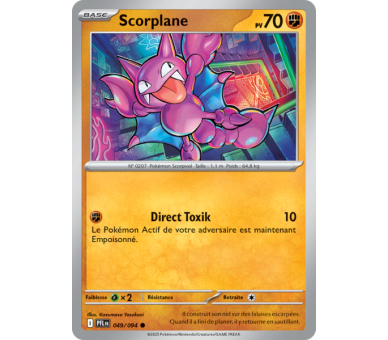 Scorplane Pv 70 049/094 - Carte Commune Reverse - Méga-Évolution Flammes Fantasmagoriques