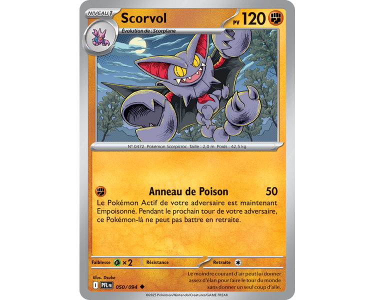 Scorvol Pv 120 050/094 - Carte Peu Commune - Méga-Évolution Flammes Fantasmagoriques