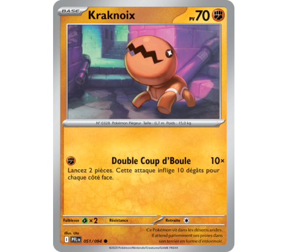 Kraknoix Pv 70 050/094 - Carte Commune Reverse - Méga-Évolution Flammes Fantasmagoriques