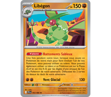 Libégon Pv 150 053/094 - Carte Rare Holographique - Méga-Évolution Flammes Fantasmagoriques