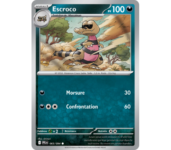 Escroco Pv 100 065/094 - Carte Commune Reverse - Méga-Évolution Flammes Fantasmagoriques