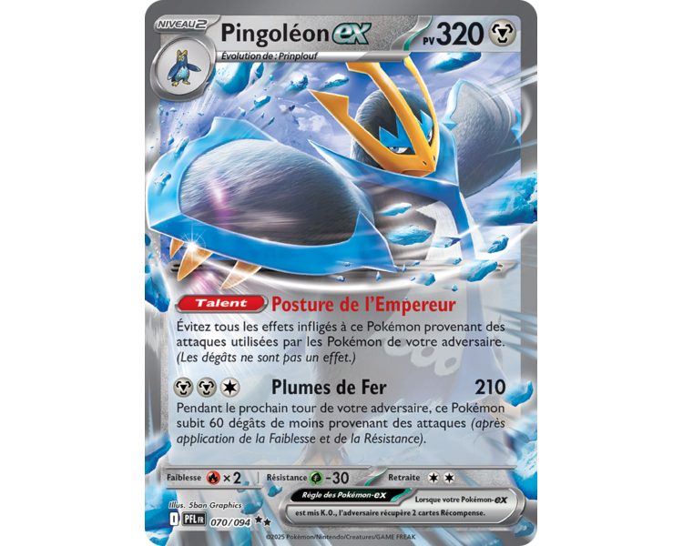 Pingoléon-ex Pv 320 070/094 - Carte Double Rare - Méga-Évolution Flammes Fantasmagoriques