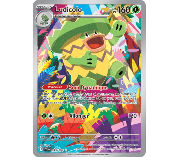 Ludicolo Pv 160 95/094 - Carte Illustration rare Secrète - Méga-Évolution Flammes Fantasmagoriques
