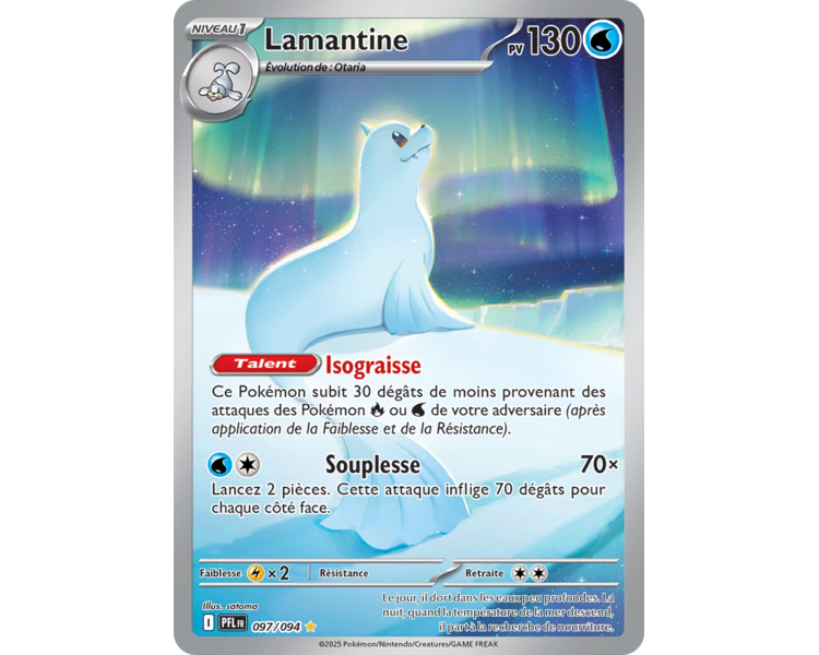 Lamantine Pv 130 97/094 - Carte Illustration rare Secrète - Méga-Évolution Flammes Fantasmagoriques