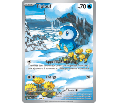 Tiplouf Pv 70 98/094 - Carte Illustration rare Secrète - Méga-Évolution Flammes Fantasmagoriques
