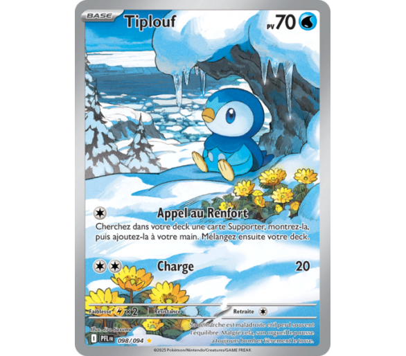 Tiplouf Pv 70 98/094 - Carte Illustration rare Secrète - Méga-Évolution Flammes Fantasmagoriques