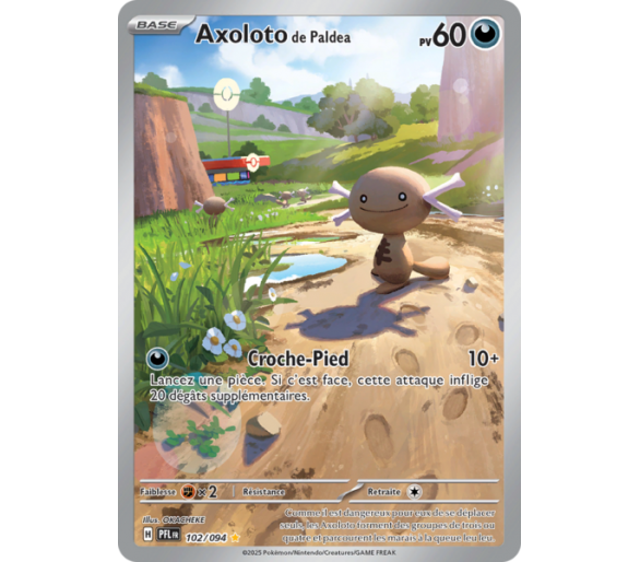 Axoloto de Paldea Pv 60 102/094 - Carte Illustration rare Secrète - Méga-Évolution Flammes Fantasmagoriques