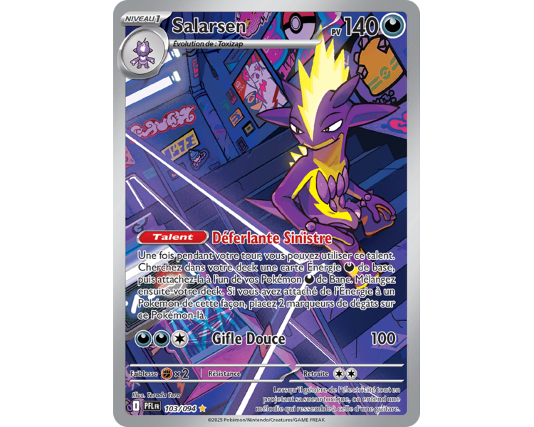 Salarsen Pv 140 103/094 - Carte Illustration rare Secrète - Méga-Évolution Flammes Fantasmagoriques