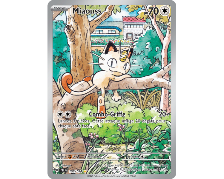 Miaouss Pv 70 106/094 - Carte Illustration rare Secrète - Méga-Évolution Flammes Fantasmagoriques