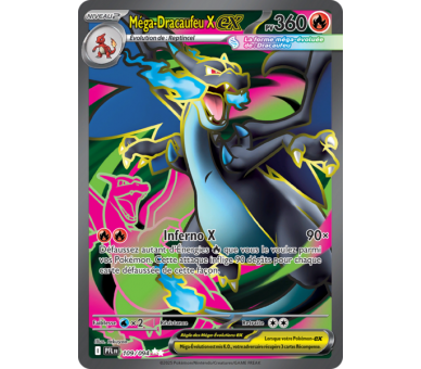 Méga-Dracaufeu X-ex Pv 360 109/094 - Carte Ultra Rare Secrète - Méga-Évolution Flammes Fantasmagoriques