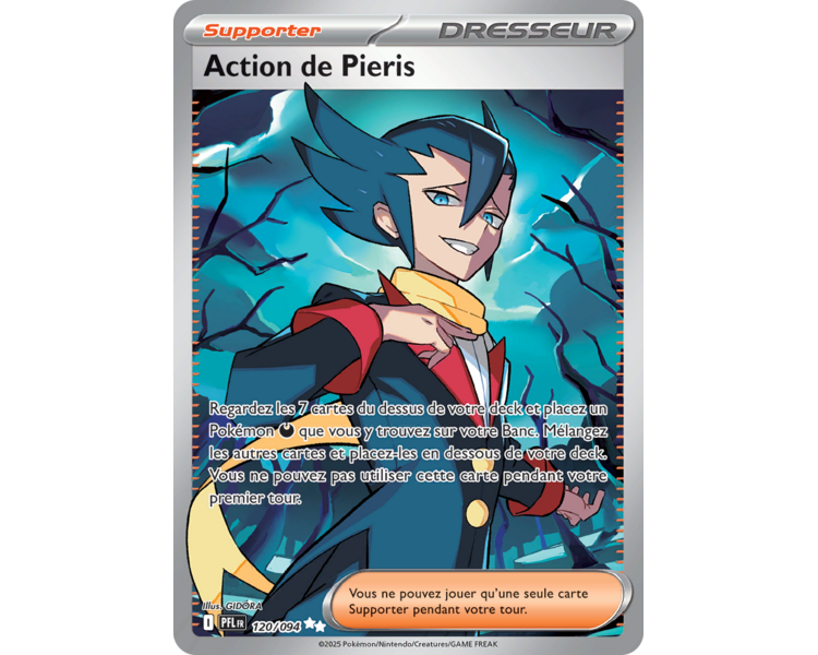 Action de Pieris Full Art 120/094 - Carte Ultra Rare Secrète - Méga-Évolution Flammes Fantasmagoriques
