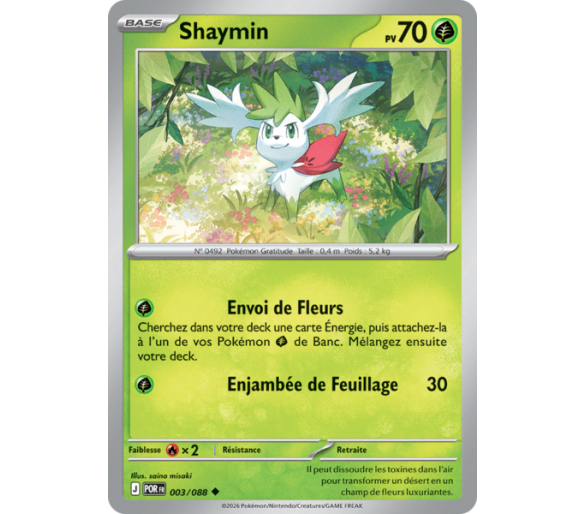 Shaymin Pv 70 003/88 - Carte Peu Commune Reverse - Méga-Évolution Équilibre Parfait