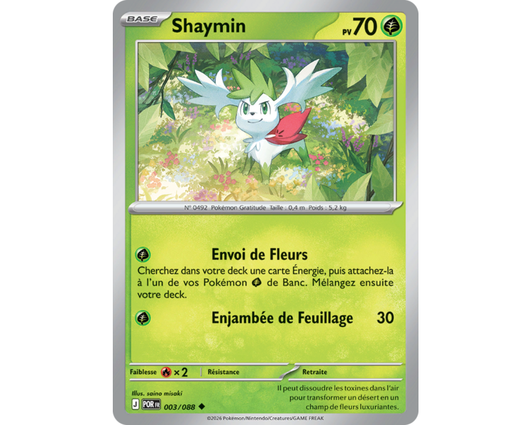 Shaymin Pv 70 003/88 - Carte Peu Commune Reverse - Méga-Évolution Équilibre Parfait