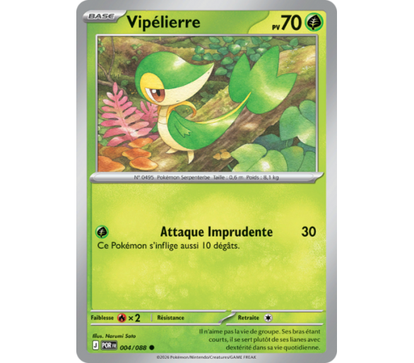 Vipélierre Pv 70 004/88 - Carte Commune Reverse - Méga-Évolution Équilibre Parfait